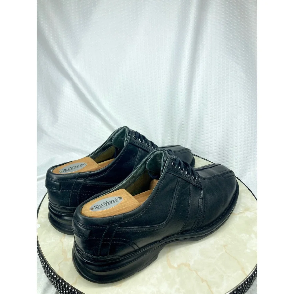 Clarks Touareg Vibe Leather Lace Up Oxford Shoes Men 9.5 Black Bicycle Toe Comfy